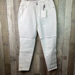 EVIDNT Los Angeles Size 28 Tate Skinny Leg White Denim Jeans 3” Slit Pantlegs